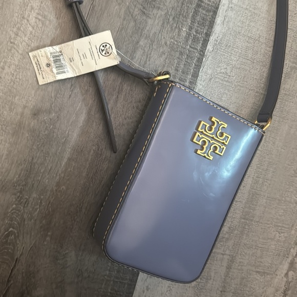 Tory Burch Britten Smooth Phone Crossbody in Dark Lotus,  NWT $328 Value - Picture 9 of 9